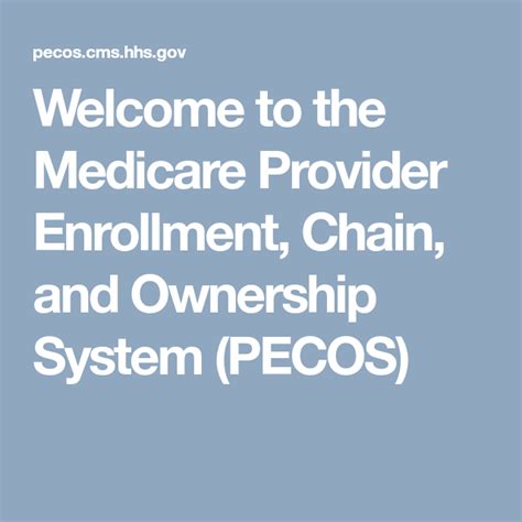 pecos medicare provider enrollment