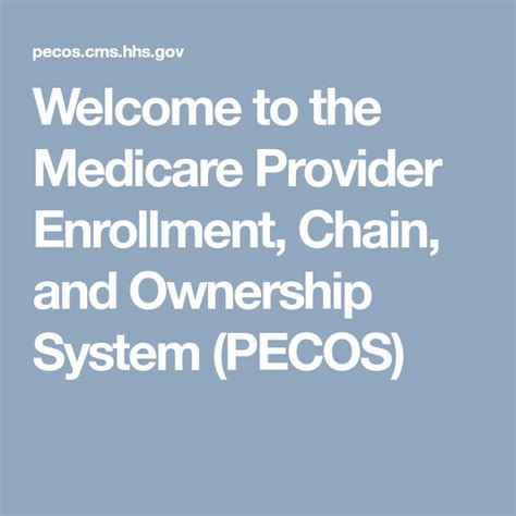 pecos system medicare provider enrollment