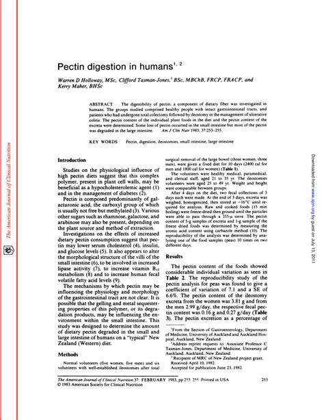 Pectin Digestion Problems