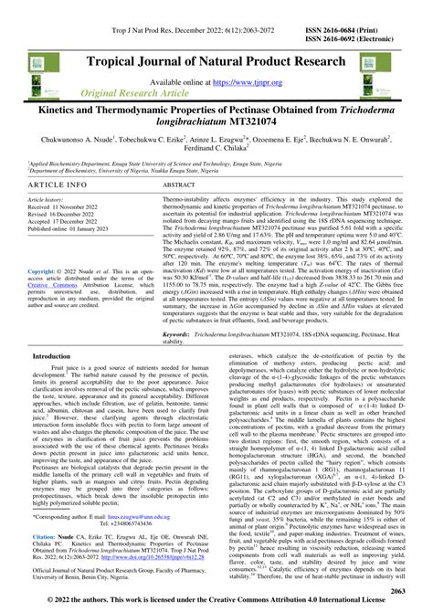 Pectinase Journal Article