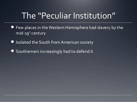 peculiar institution definition