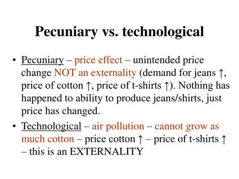 pecuniary vs technological externality