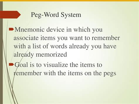 Peg Psychology Examples