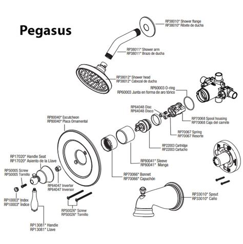 pegasus bath faucet parts