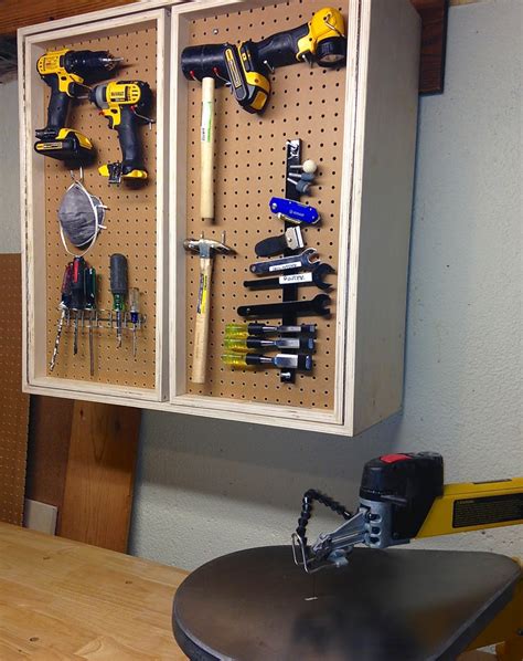 pegboard storage cabinet