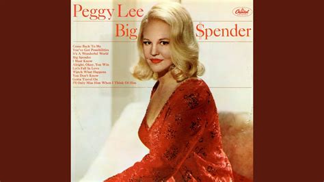 peggy lee big spender youtube