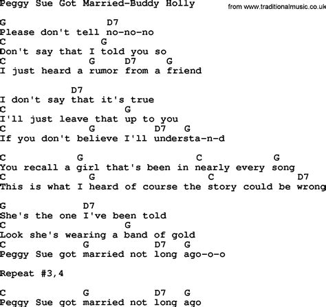 peggy sue got married chords and lyrics