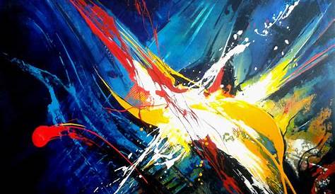 tableau acrylique abstrait couleurs vives " Éclaboussures