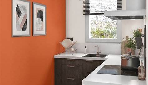 Peinture cuisine orange et gris Idées de travaux