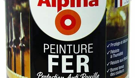 Peinture Fer Noir Brillant ALPINA Antirouille Mat 2,5L