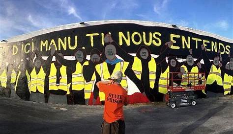 La révolution des Gilets Jaunes. 1,30m x 0,97m Peinture