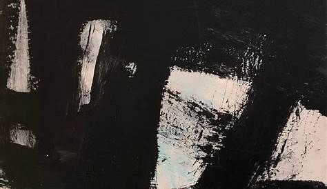 Peinture Noir Et Blanc Abstrait Minimaliste De L'artiste Contemporain
