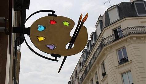 KG Paris 14 œuvre au couteau Peinture Tableau en Vente