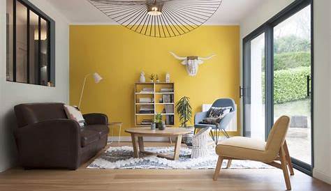 Décoration salon couleur jaune Design en image