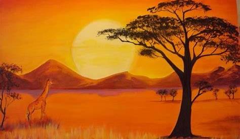 Tableau paysage africain pas cher Décoration murale design