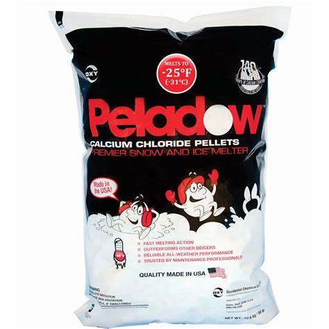 Peladow Calcium Chloride Ice Melt Pellets, 50 lb Bag