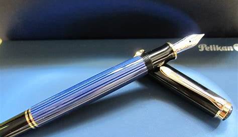 Pelikan M600 Blue Souveran Fountain Pen And Black, Fine