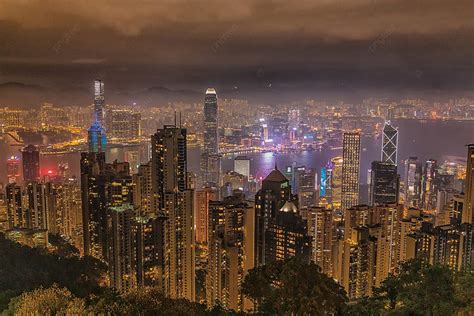 pemandangan pelabuhan Victoria Hong Kong
