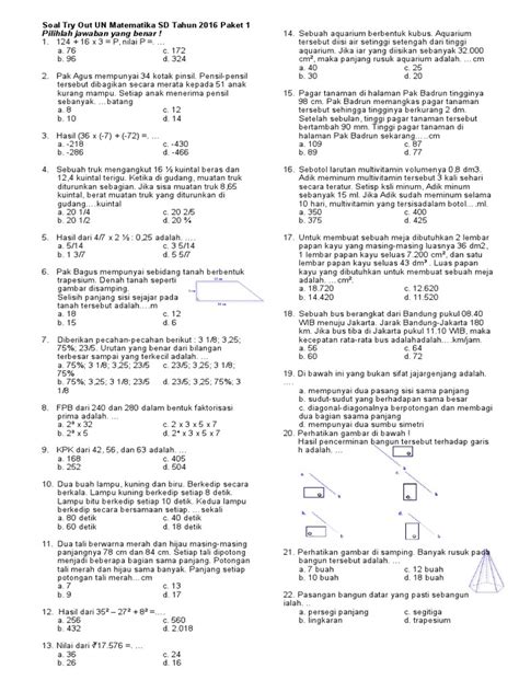 Pembahasan Soal Try Out Matematika Kelas 6 SD Bagian 1 Operasi Bilangan Bulat Bimbel Brilian