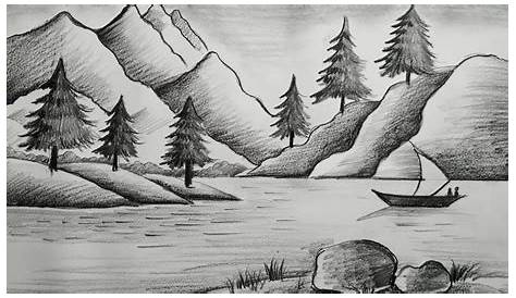 Pencil Drawing Scenery Images Simple Sketch At Explore