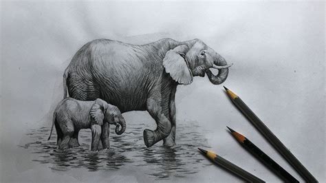 How to learn to draw an elephant a simple pencil step by