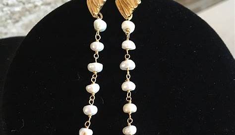 Pendientes largos de plata con perlas — Miralles Arévalo Joyeros