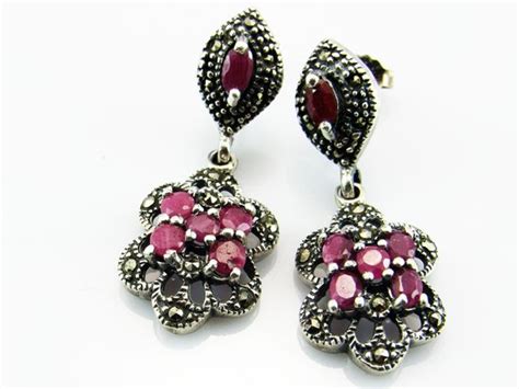 Pendientes plata vieja señora 1836 Danza y Más