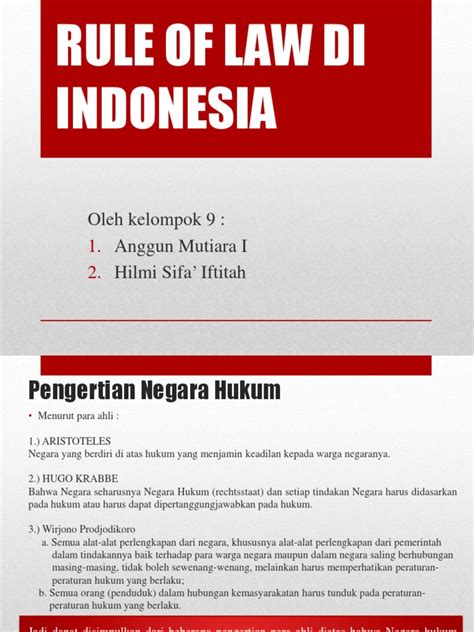 penerapan rule of law di indonesia