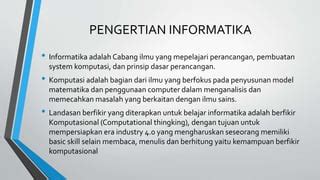 pengertian dari informatika