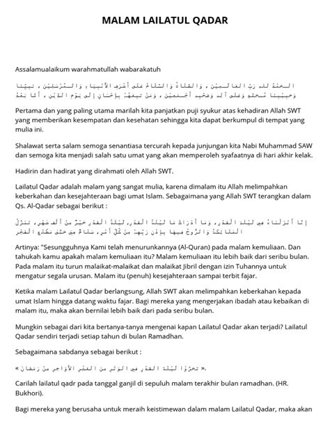 pengertian malam lailatul qadar