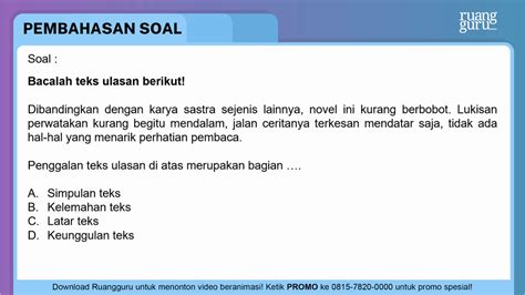 Penggalan Teks Ulasan di Atas Merupakan Bagian