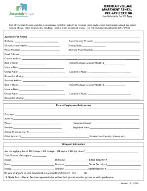 Peninsula Housing Authority Pre Application