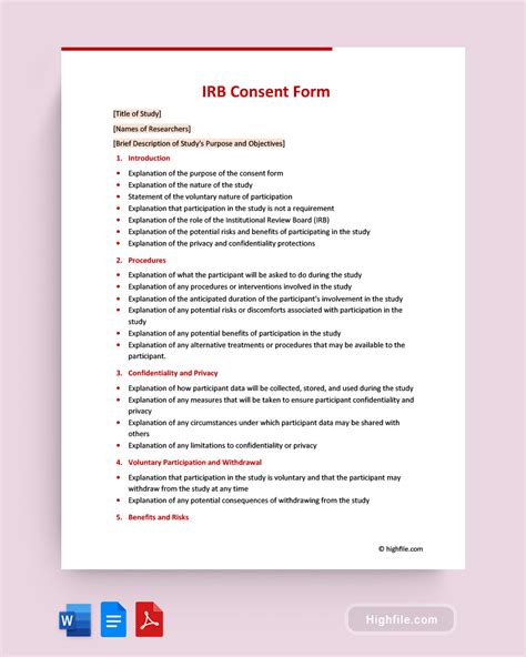 penn state irb consent form template