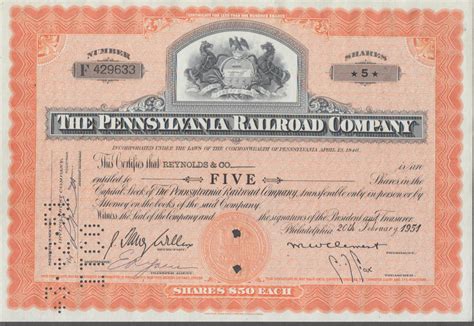 pennsylvania railroad stock certificate