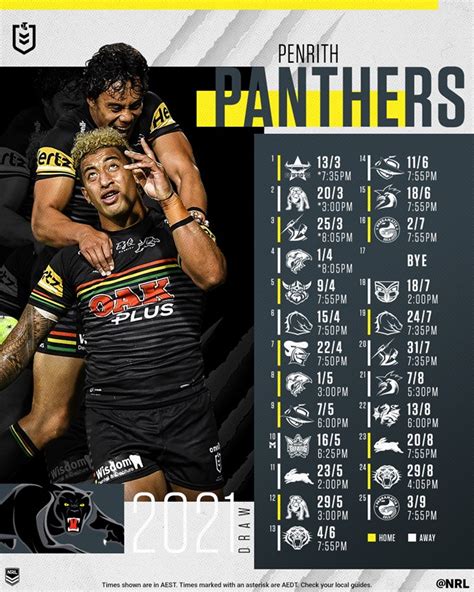 penrith panthers fixtures
