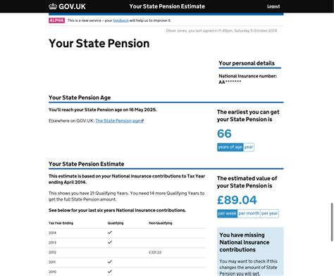 pension service uk number