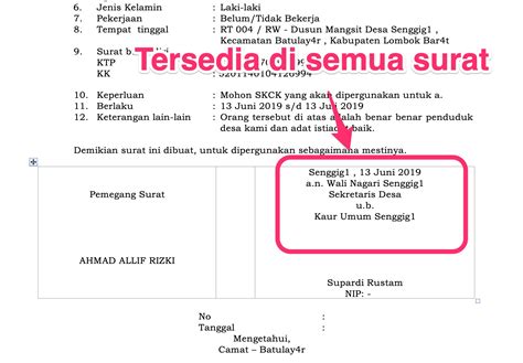 penulisan pada tanggal yang benar