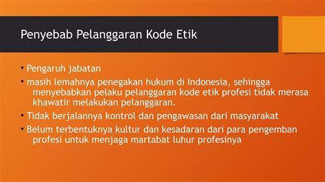 penyebab pelanggaran kode etik profesi