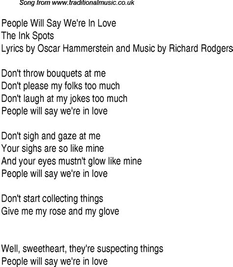 People Will Say We're In Love by Rodgers & Hammerstein
