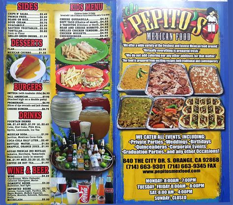 pepitos menu and prices