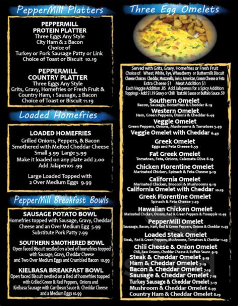 Peppermill Cafe High Point Menu