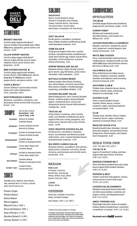 Peppers Menu Columbus Ms