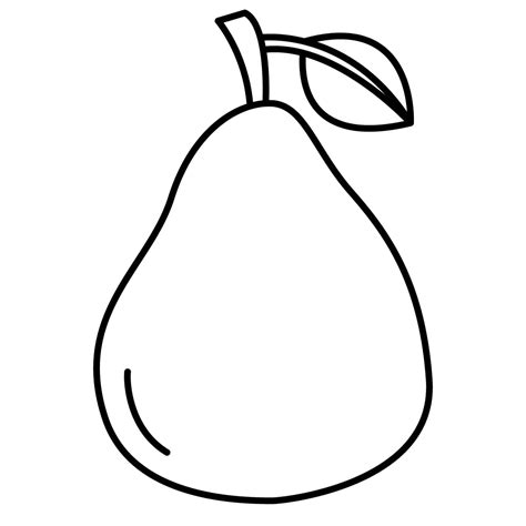 Simple Pear Fruit Coloring Page Free Printable Coloring Pages for Kids