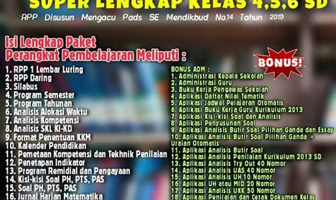 perangkat pembelajaran matematika sd kelas 4 5 6