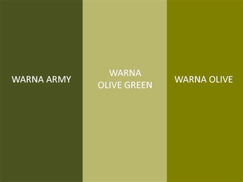 perbedaan warna olive dan hijau lainnya