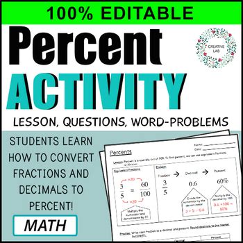 Percentage Lesson Printable