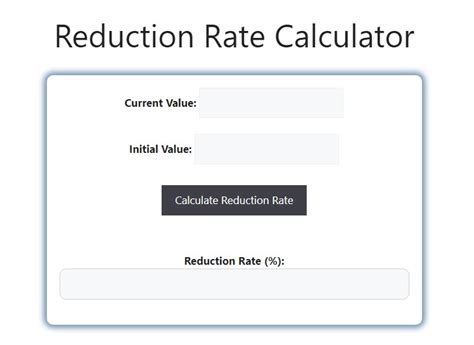 Percentage Reduction Calculator Interface