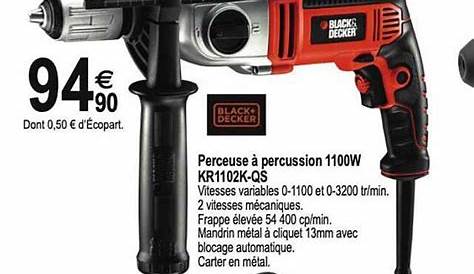 Perceuse Percussion Black Et Decker 1100w à BLACK ET DECKER 1100W KR1102KAQS