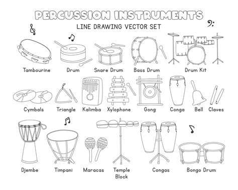 Percussion Instrument Easy Drawing