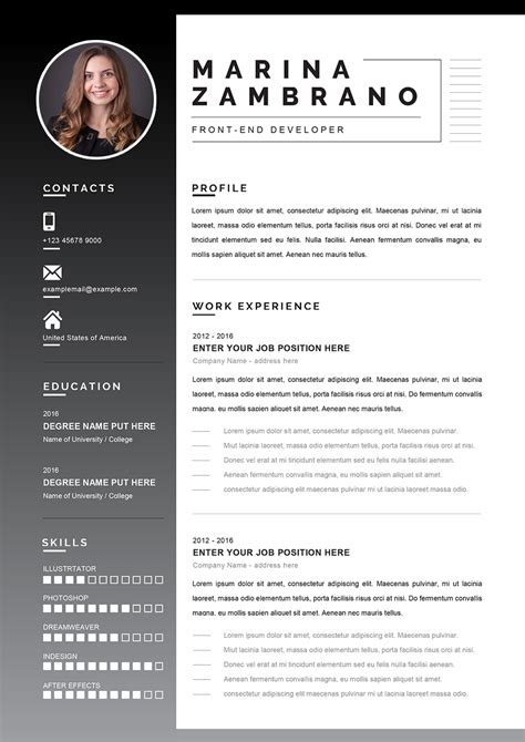 Download Perfect CV Template example in MS Word (doc/docx)